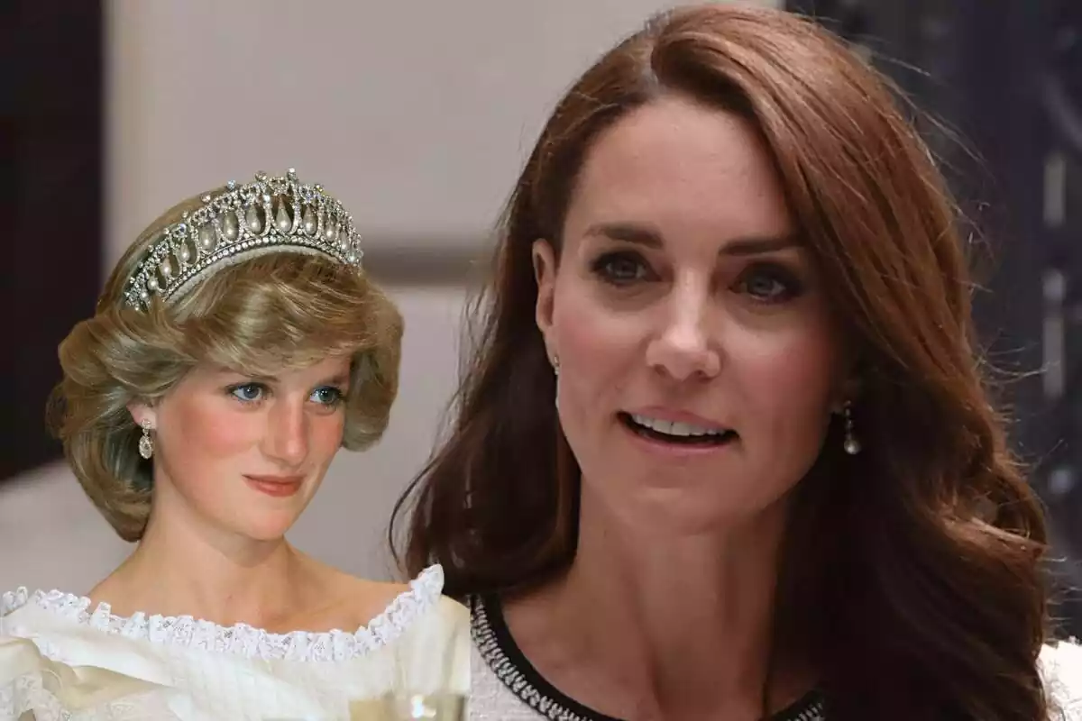 Montaje con una imagen de Lady Di junto a otra imagen de Kate Middleton
