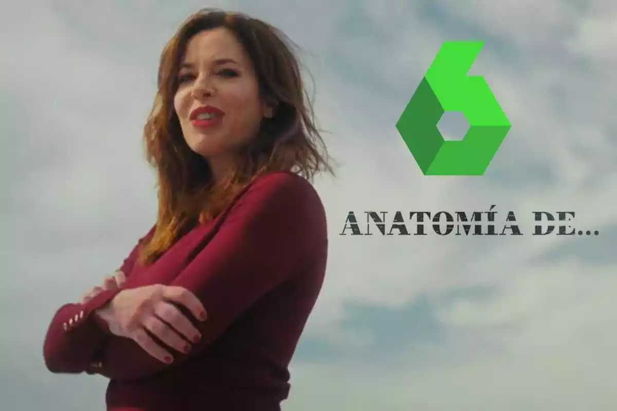 Montaje de Mamen Mendizábal en la promo de Anatomía de... con el logo de laSexta