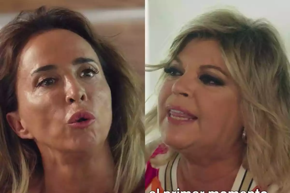 Montaje de María Patiño y Terelu Campos en una bronca en Sálvese quien pueda, el reality de Netflix Montaje de María Patiño y Terelu Campos en una bronca en Sálvese quien pueda, el reality de Netflix