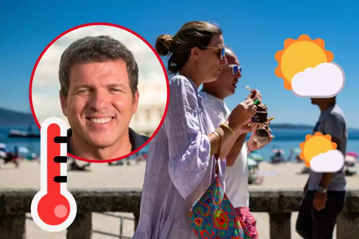 Montaje con Mario Picazom unas mujeres comiendo helado y emojis del tiempo Montaje con Mario Picazom unas mujeres comiendo helado y emojis del tiempo