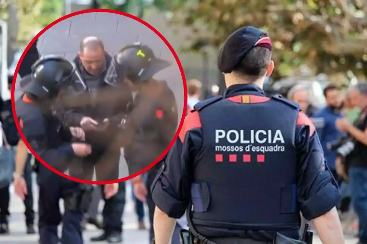 Montaje de Mossos y un video de la desokupación de un piso en Barcelona