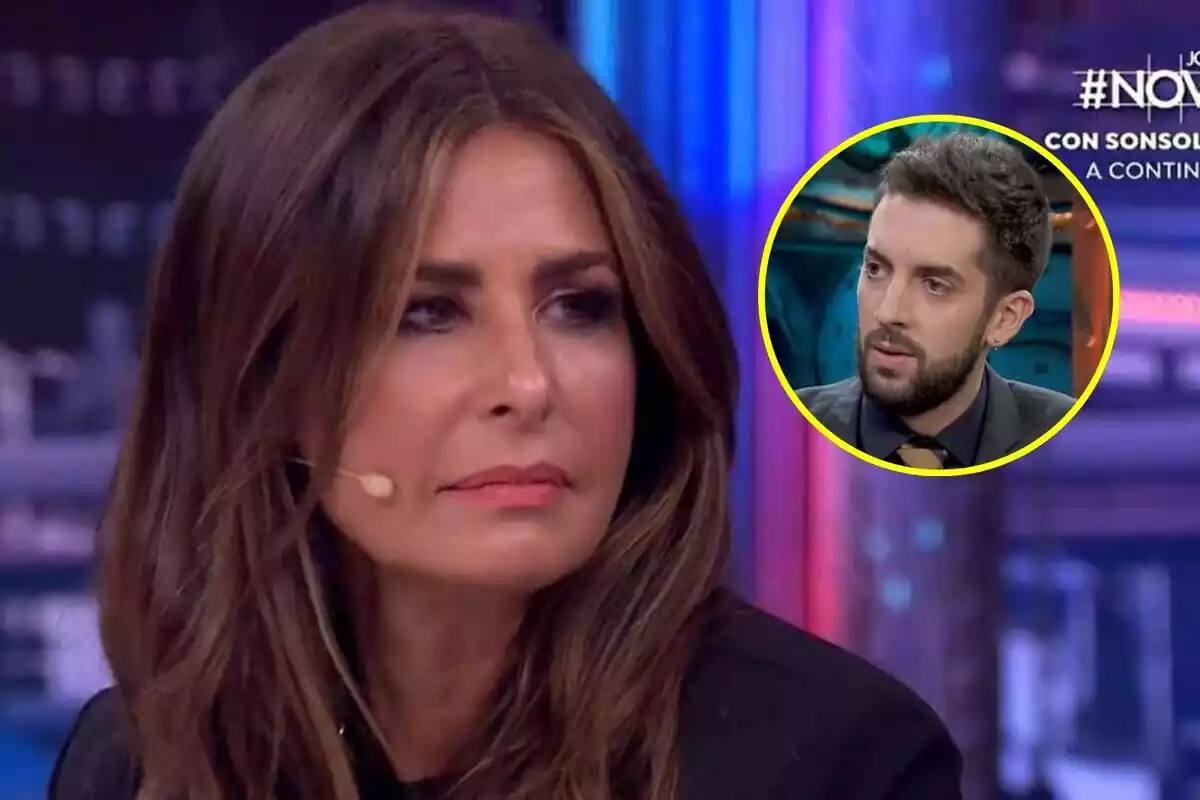 Montaje de Nuria Roca en El Hormiguero con una fotografía de David Broncano en La Resistencia