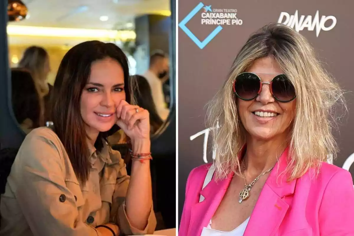 Montaje de Olga Moreno con la mano en la cara y Arancha de Benito con gafas de sol Montaje de Olga Moreno con la mano en la cara y Arancha de Benito con gafas de sol