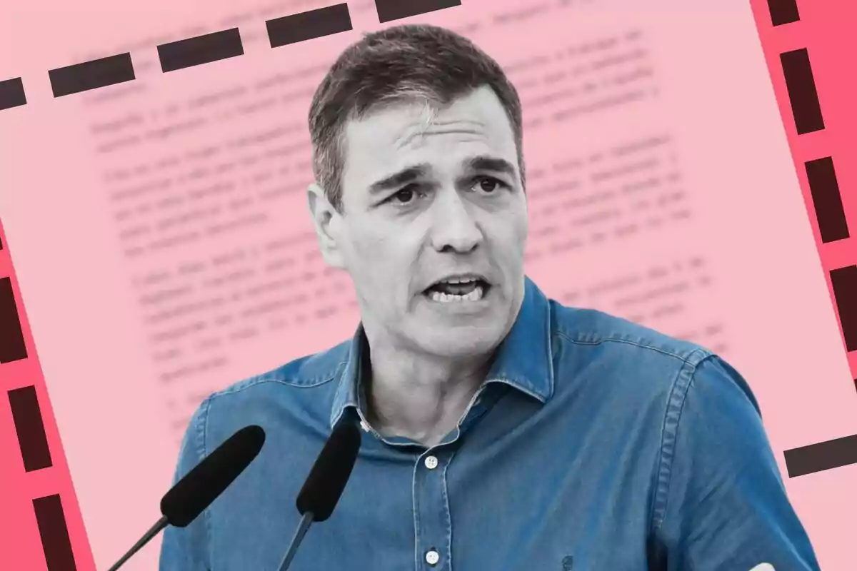 Montaje de Pedro Sánchez y su última carta de fondo