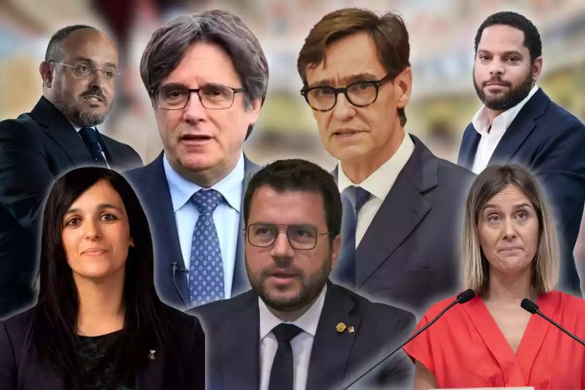 Montaje de todos los jefes de partido en Cataluña