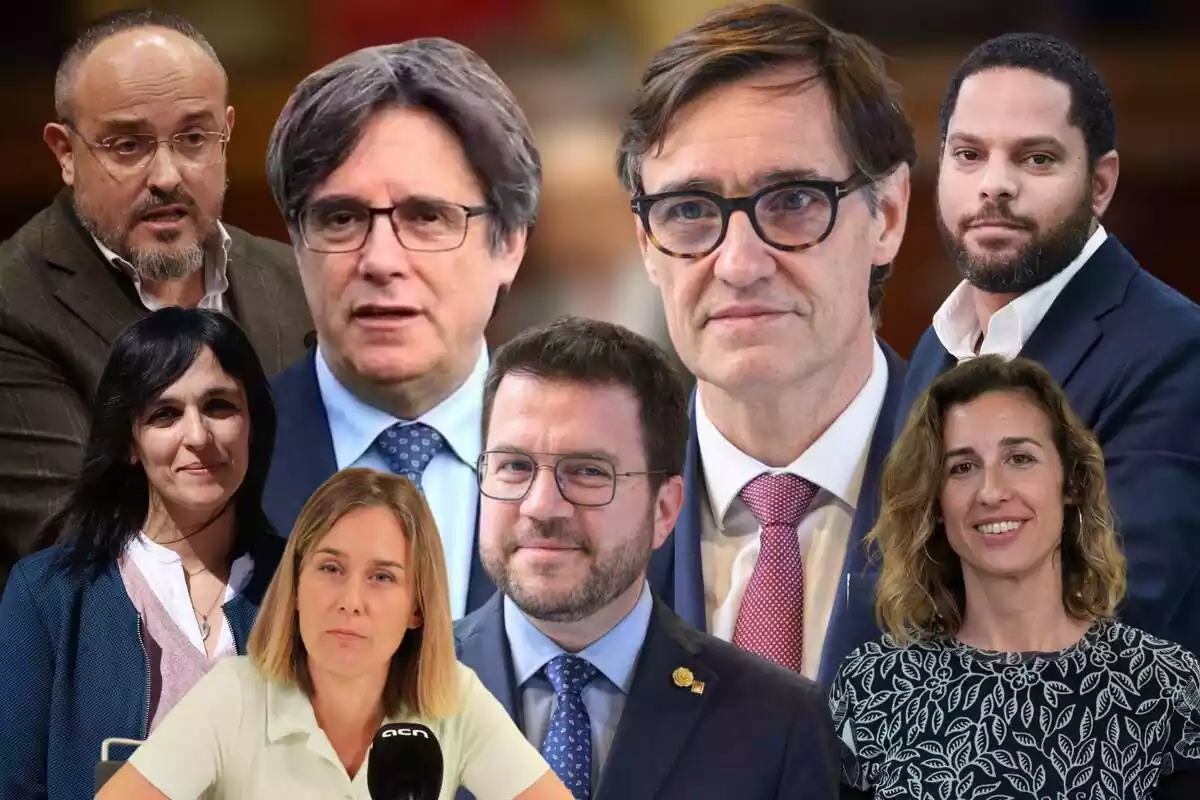 Montaje de todos los jefes de listas que se presentan a las elecciones en Catalunya