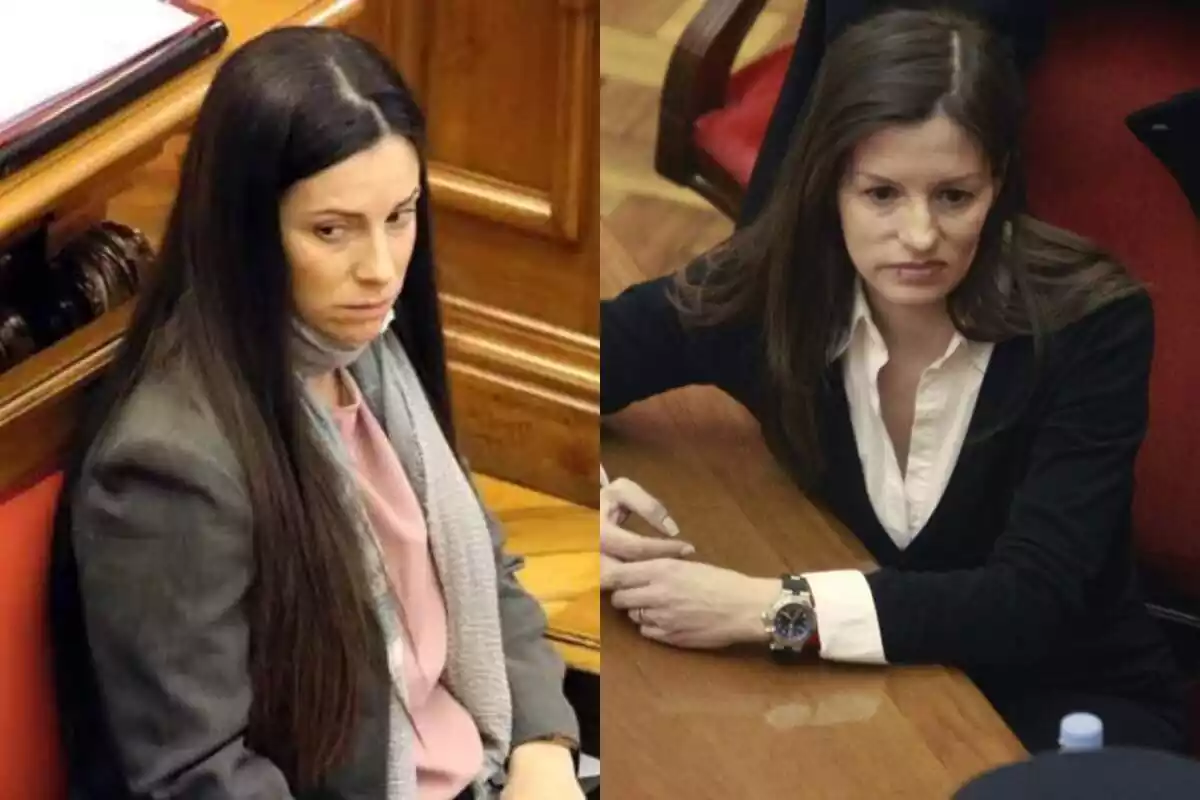 A la izquierda, Rosa Peral en un juicio. A la derecha, Angie Molina, en un juicio. Ambas son enemigas en prisión