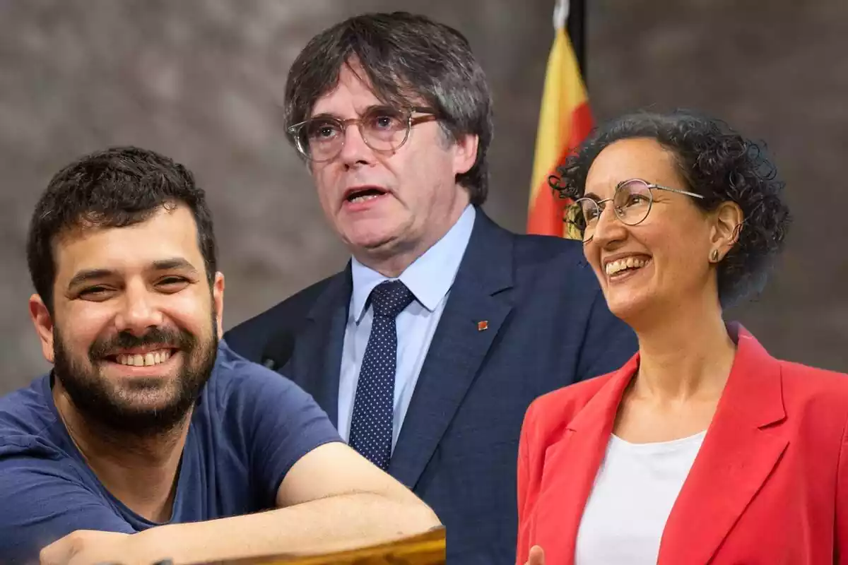 Montaje de Rubén Wagensberg, Carles Puigdemont i Marta Rovira