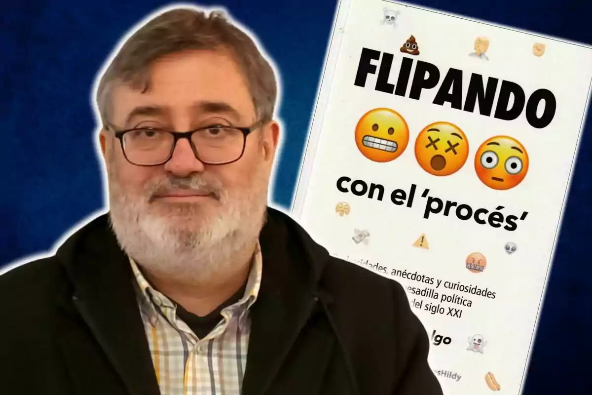 Montaje de Sergio Fidalgo y su libro Flipando con el procés