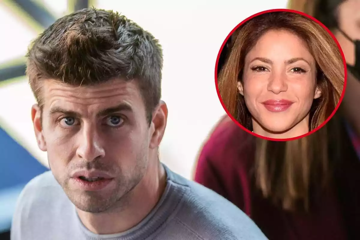 Montaje fotográfico entre una imagen de Gerard Piqué y una de Shakira