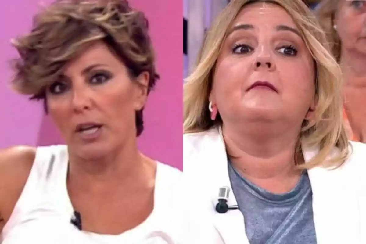 Montaje de Sonsoles Ónega y Pilar Vidal en Y ahora Sonsoles, una con cabello corto y castaño y la otra con cabello rubio y suelto.