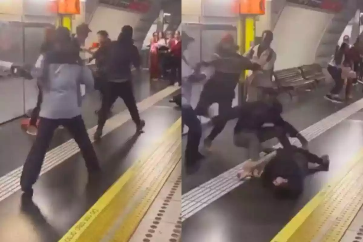 Montaje de un video de una agresión en el Metro de Barcelona