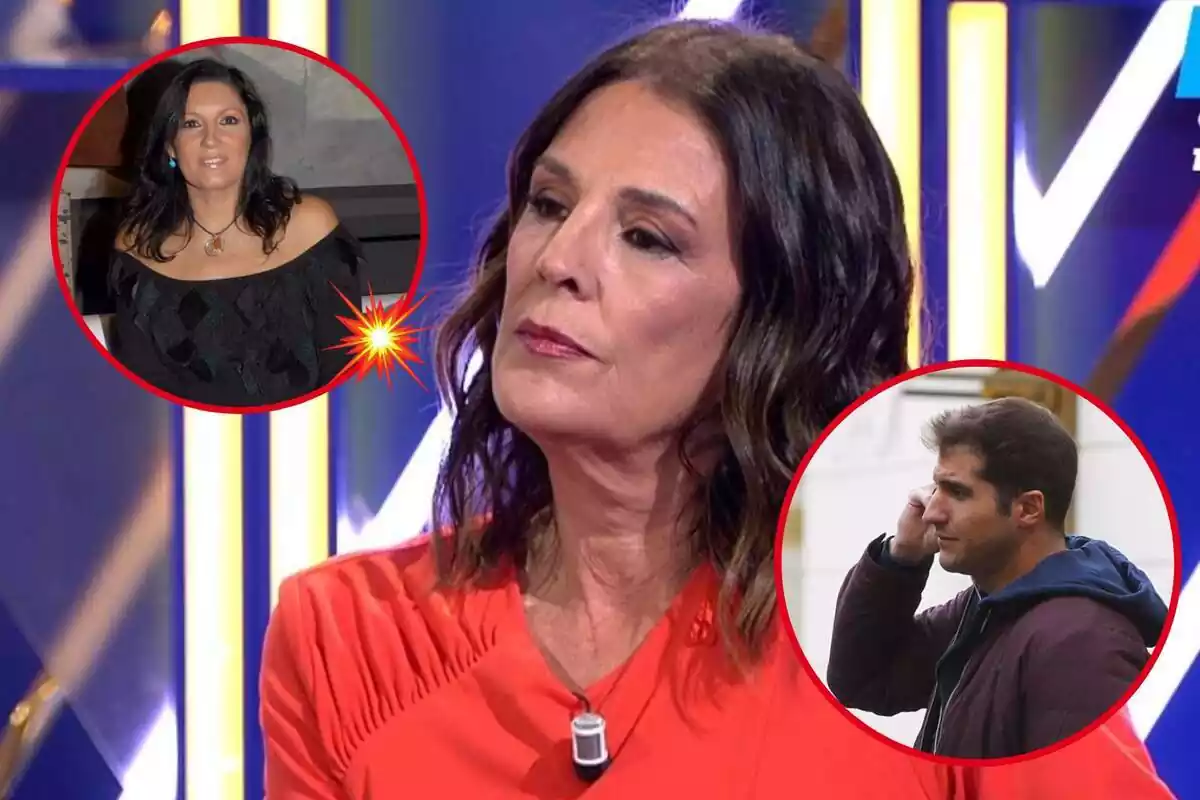 Montaje de Ángela Portero en Telecinco con Carmen Ordóñez y Julián Contreras