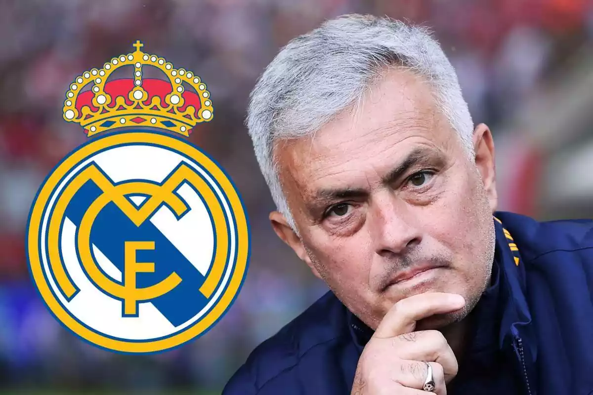 Montaje escudo del Real Madrid con Jose Mourinho