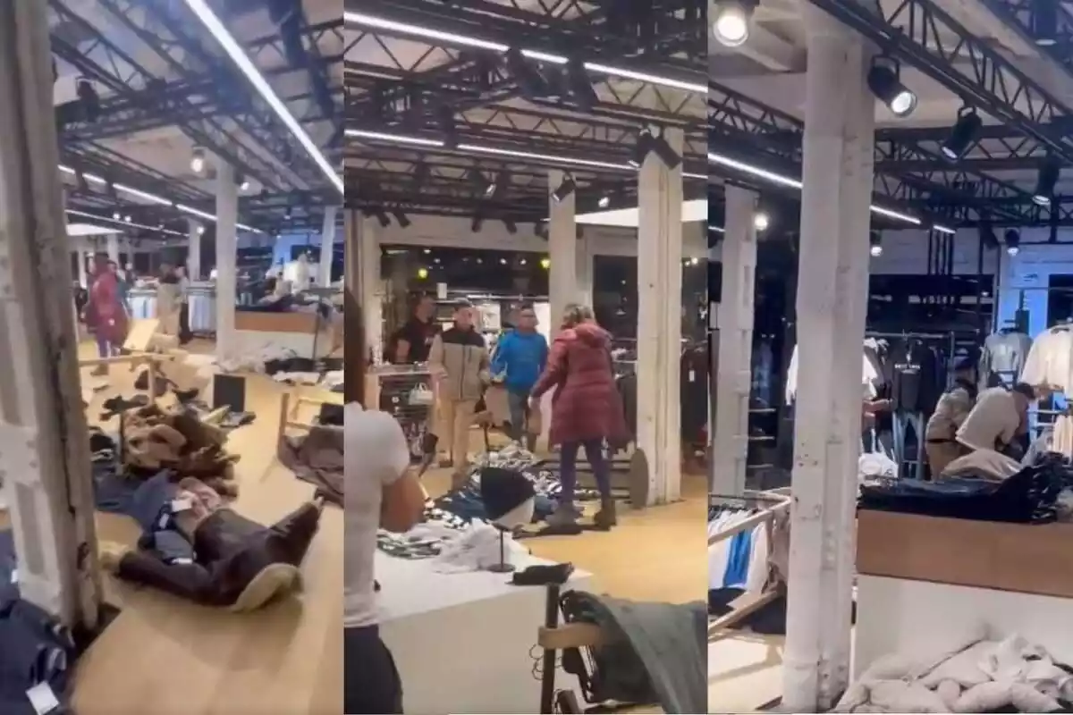 Tienda bershka destrozada