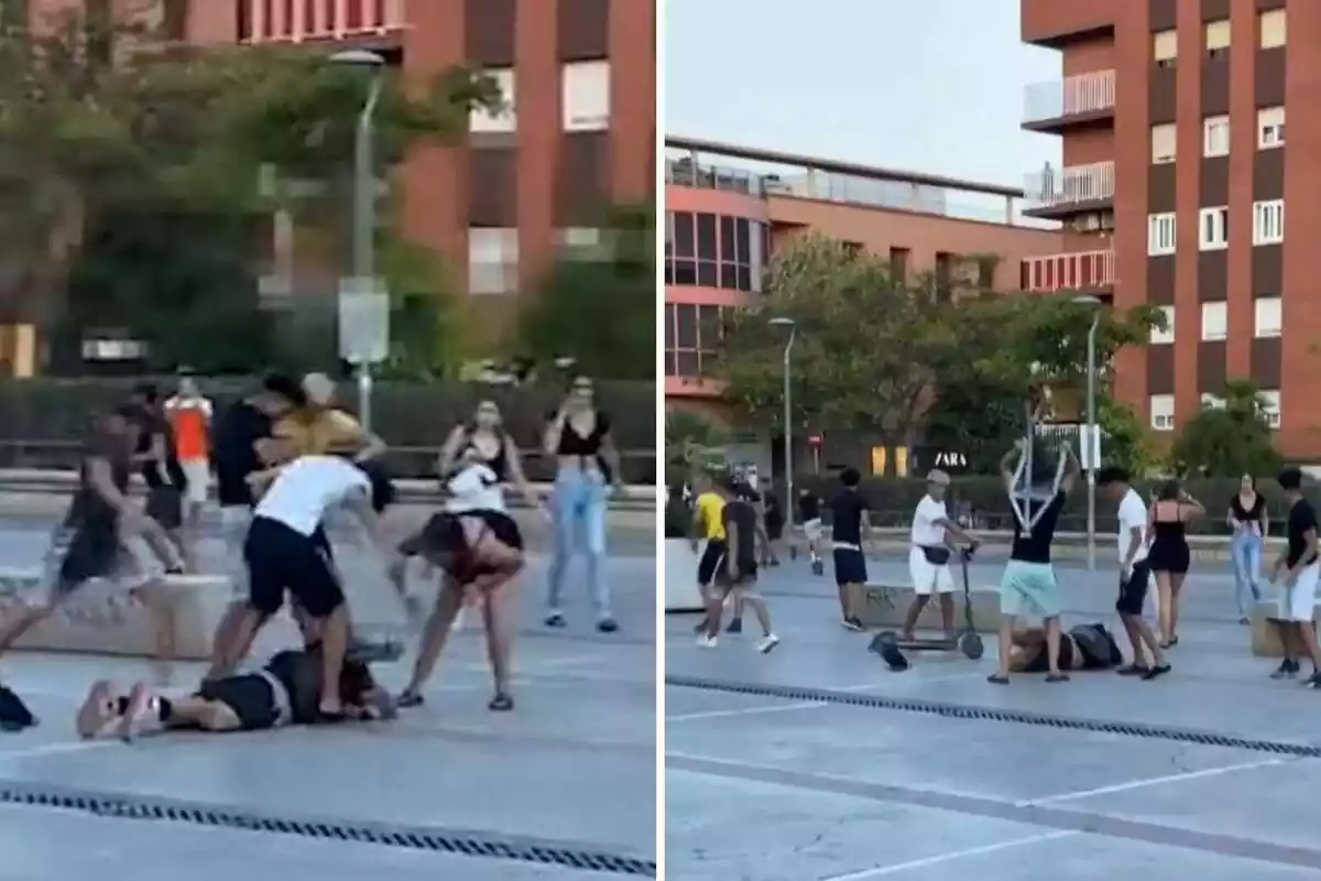 Montaje de la pelea en Vilanova i la Geltrú