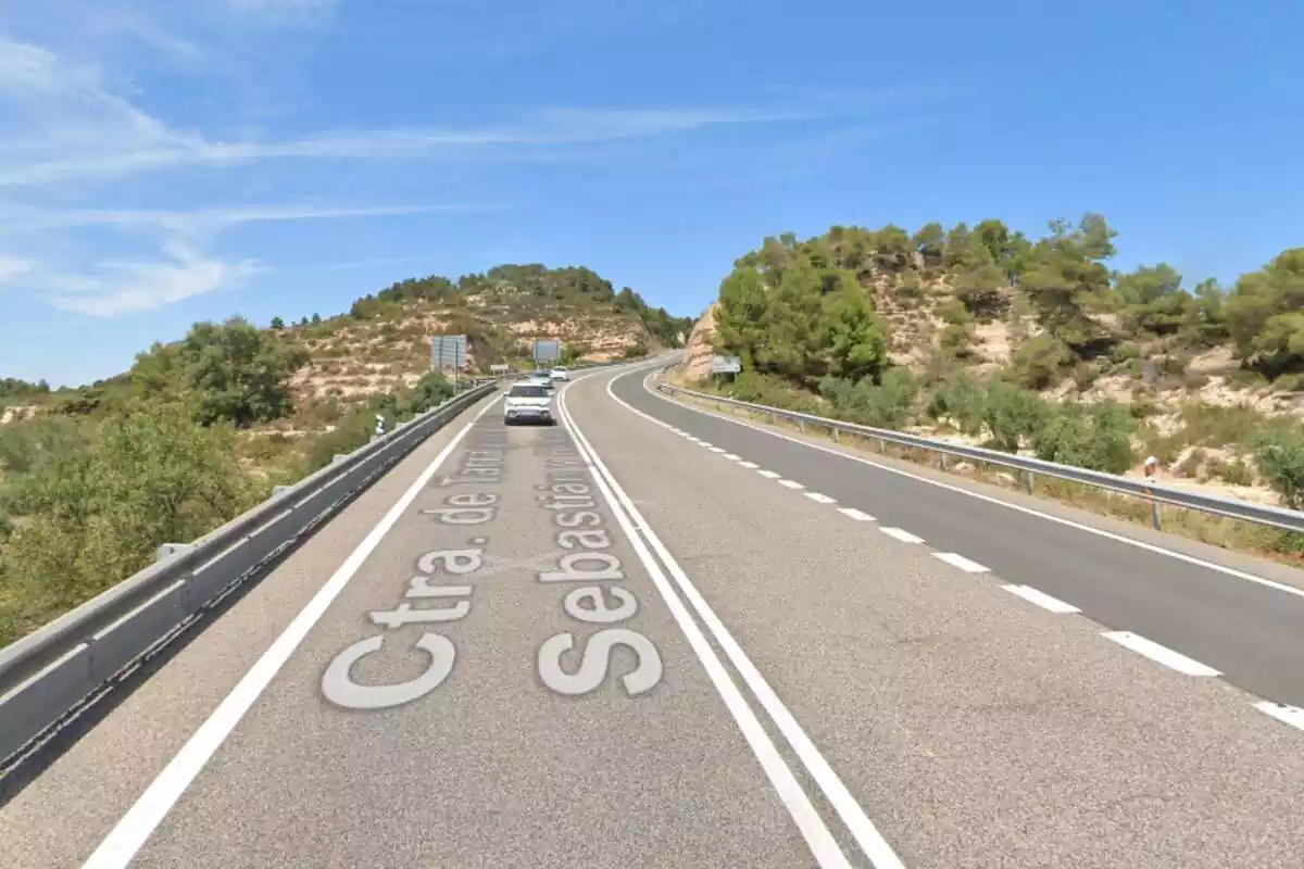 Imagen de la carretera N-240 en su paso por Vinaixa