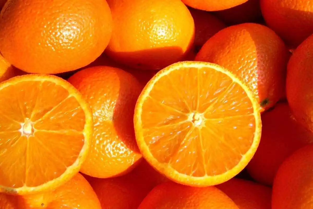 Varias naranjas amontonadas Varias naranjas amontonadas