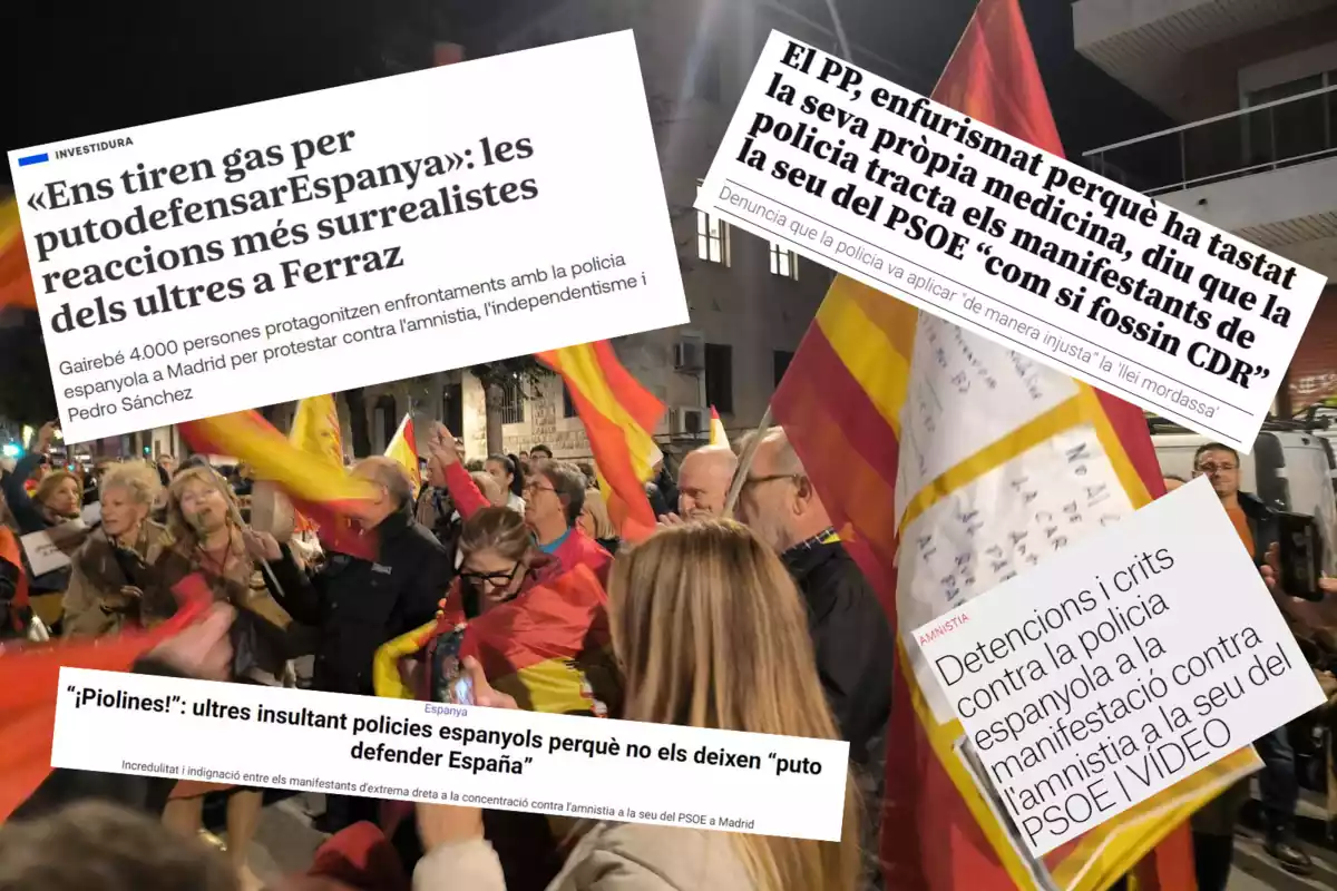 Titulares de diarios hablando de las cargas policiales del 6 de noviembre en Madrid Titulares de diarios hablando de las cargas policiales del 6 de noviembre en Madrid