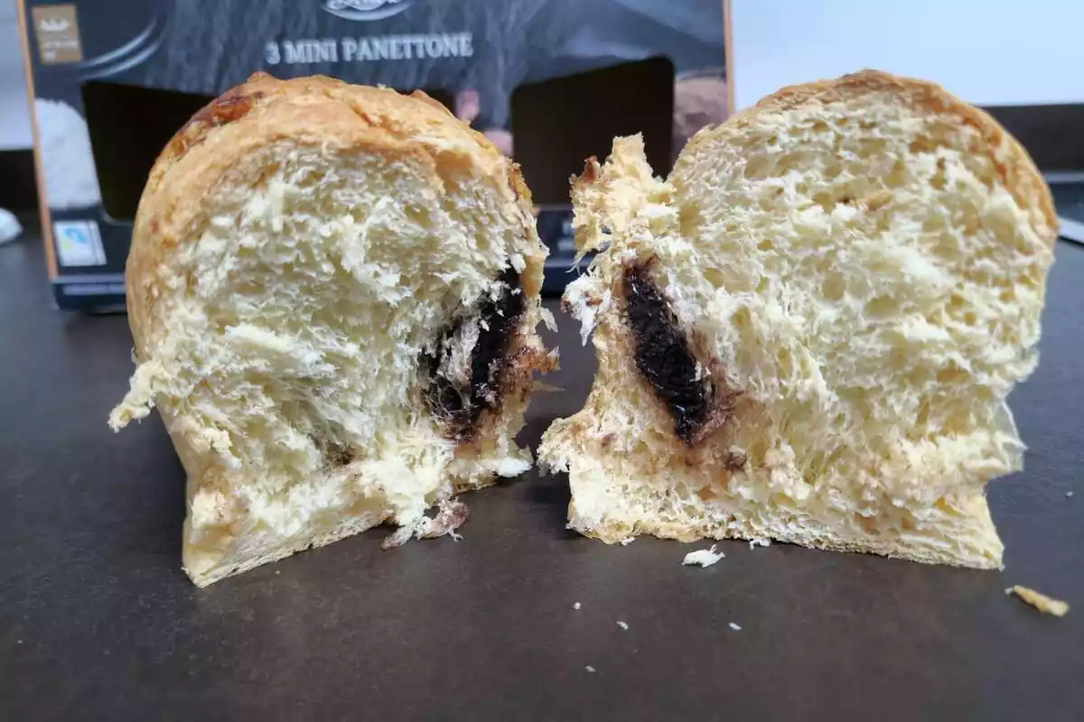 Panettone relleno de crema de cacao Panettone relleno de crema de cacao