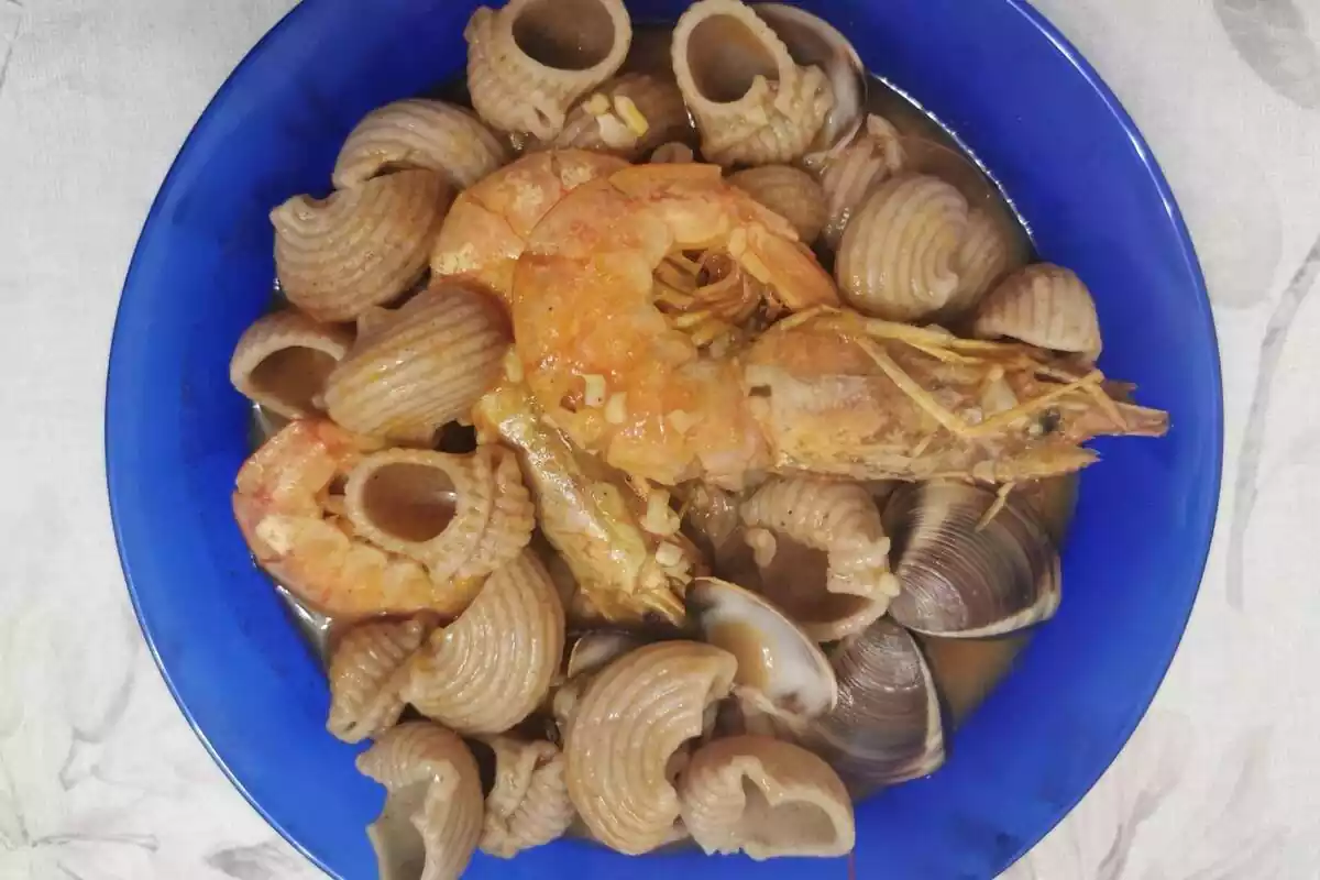 Plato elaborado con la pasta 100% espelta integral Eroski Plato elaborado con la pasta 100% espelta integral Eroski
