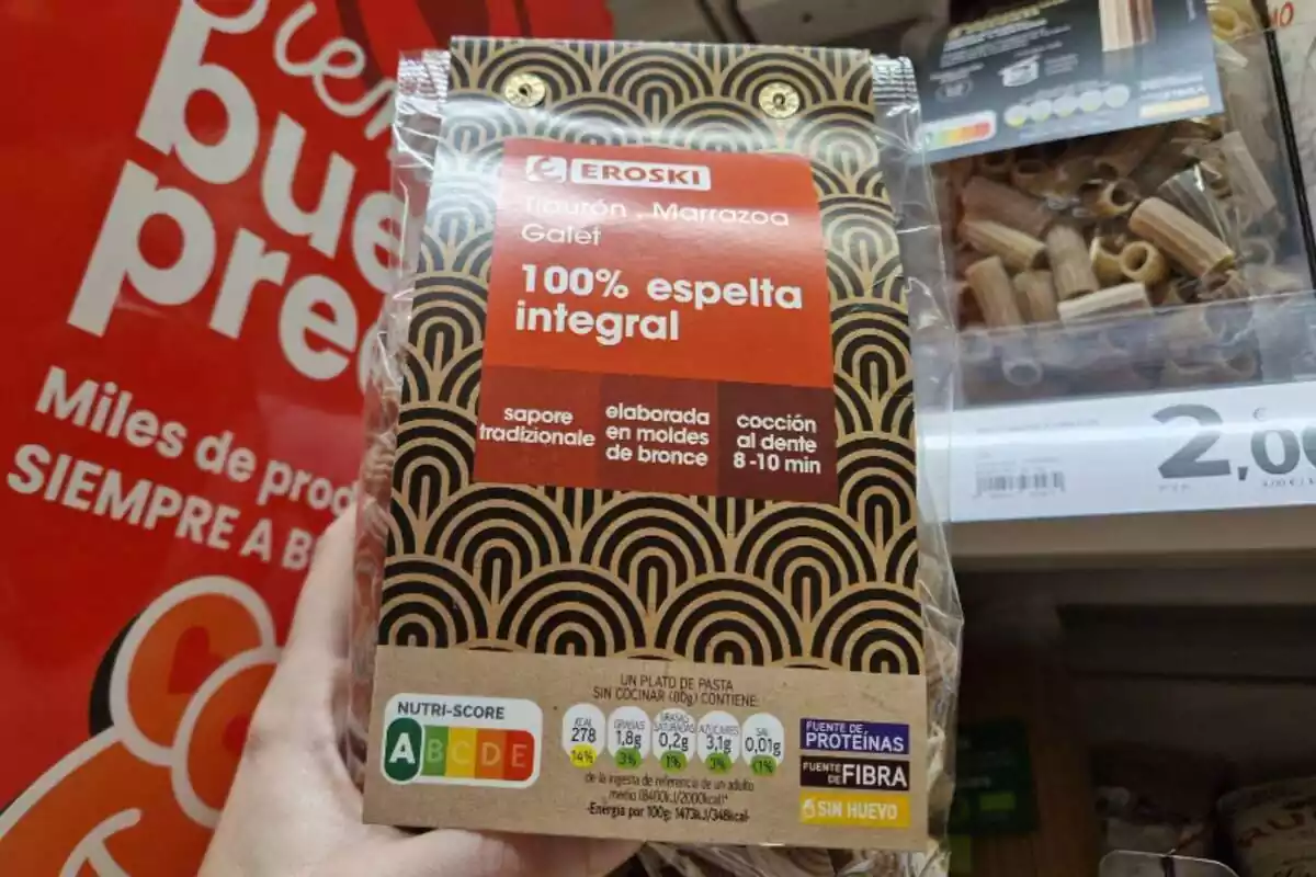 Pasta 100% espelta integral de Eroski Pasta 100% espelta integral de Eroski