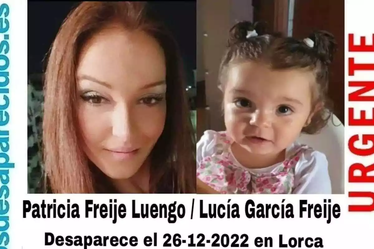 Cartel de SOS Desaparecidos de Patricia Freije Luengo y su hija