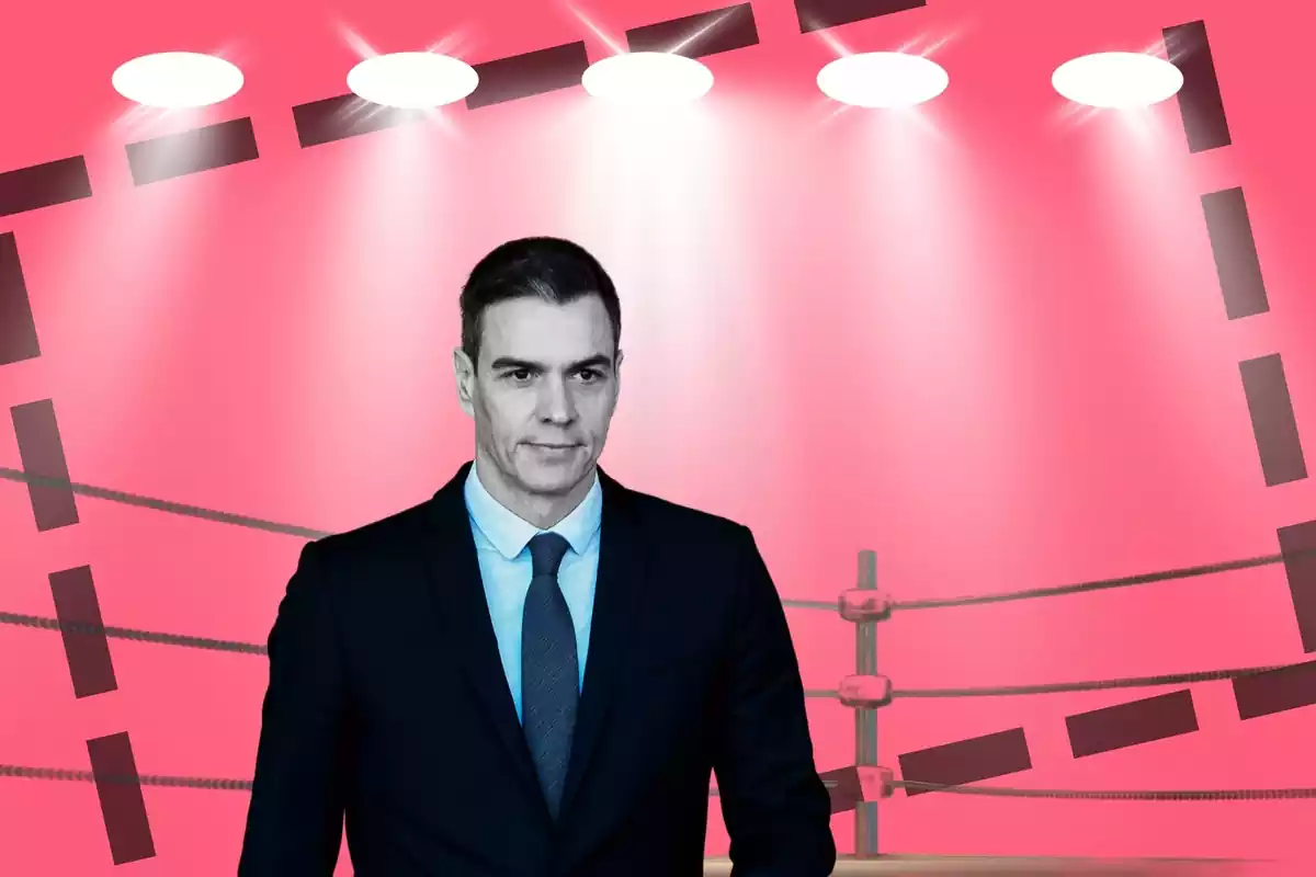 Pedro Sánchez en un ring de boxeo