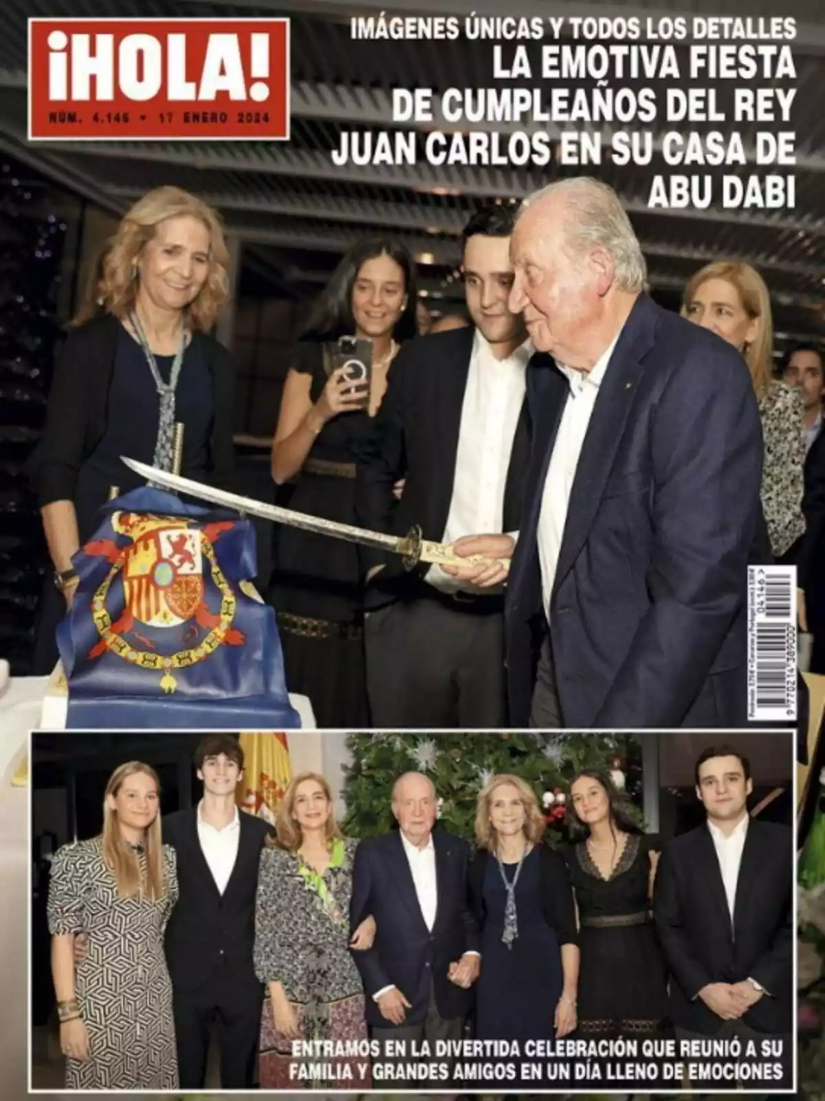 Portada de la revista 'Hola' con el rey Juan Carlos I acompañado por sus hijas y sus nietos