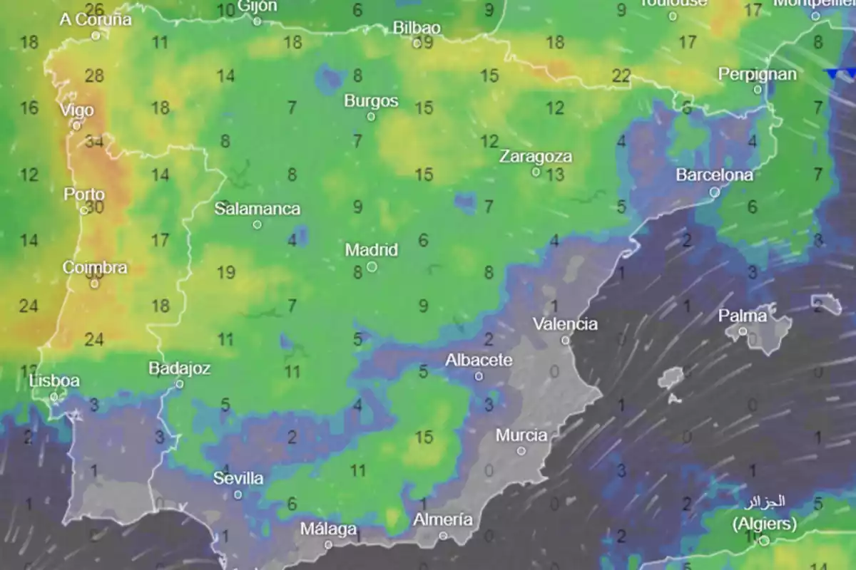 Precipitaciones acumuladas durante la semana del 12 de febrero Precipitaciones acumuladas durante la semana del 12 de febrero