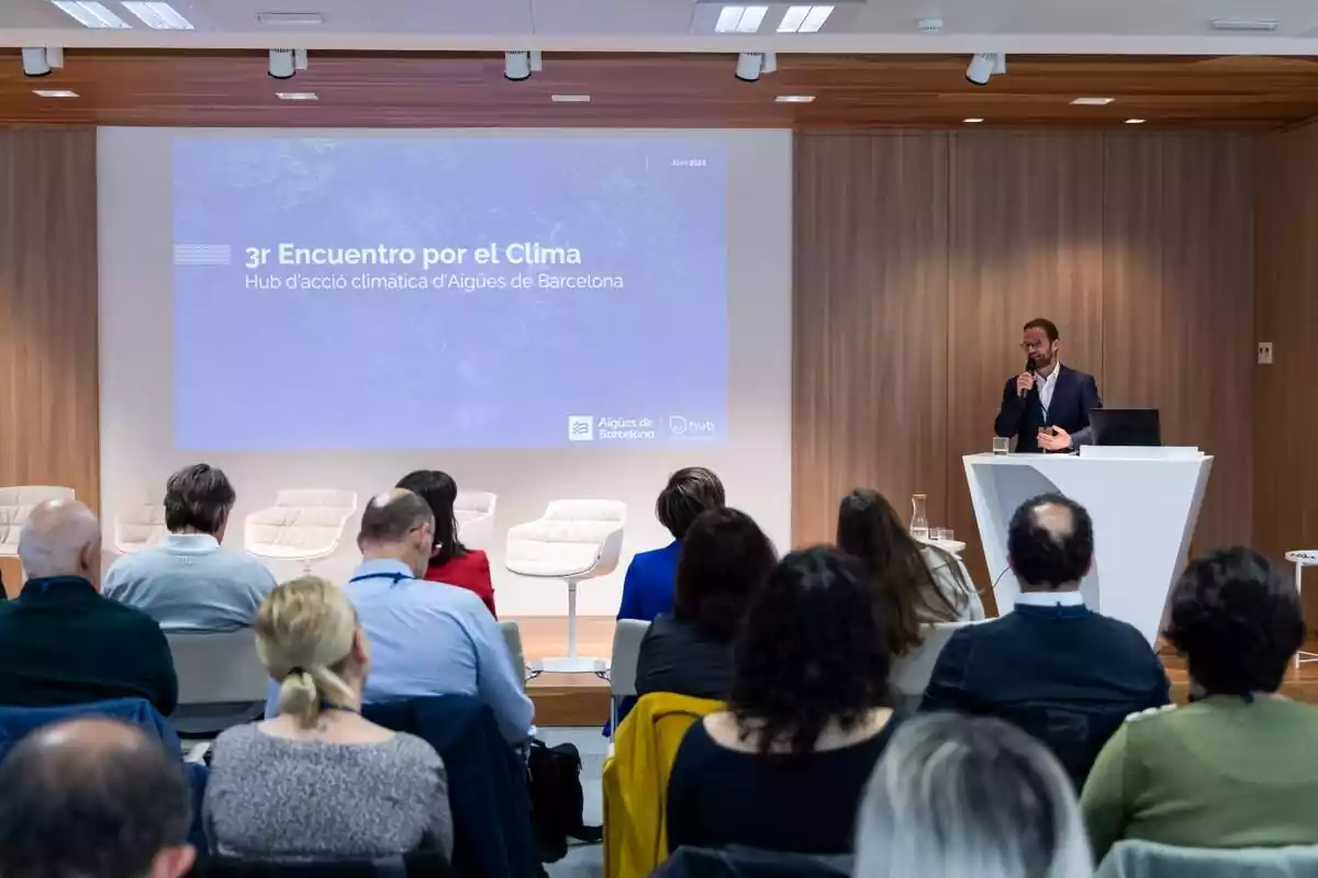 Imagen de la presentación del 'Hub de acción climática de Aigües de Barcelona' en el tercer Encuentro por el Clima