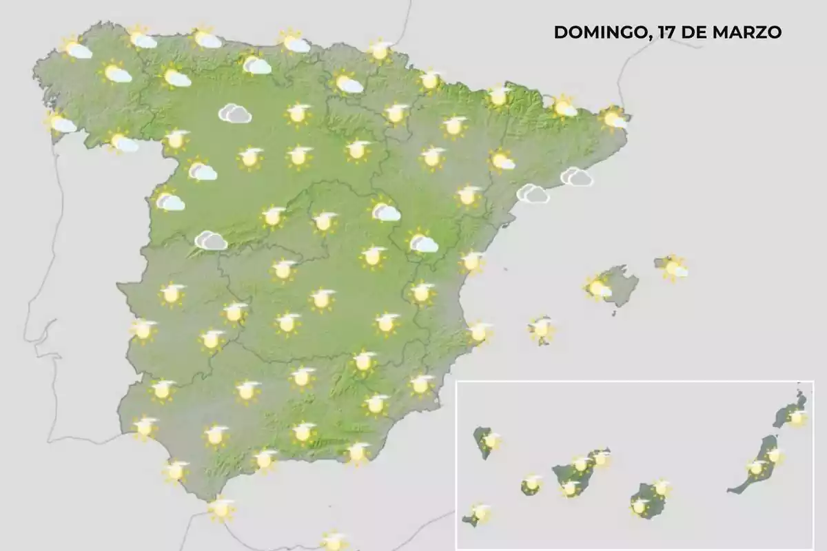 Mapa del tiempo en España el 17 de marzo Mapa del tiempo en España el 17 de marzo
