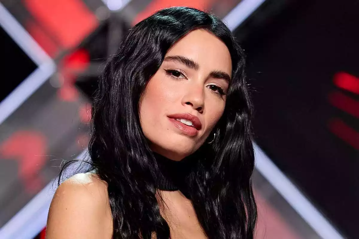 Primer plano de Lali Espósito en la presentación de Factor X en Telecinco