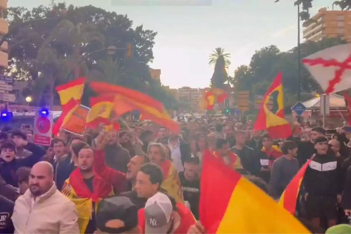 Imagen de las protestas en Málaga contra Pedro Sánchez