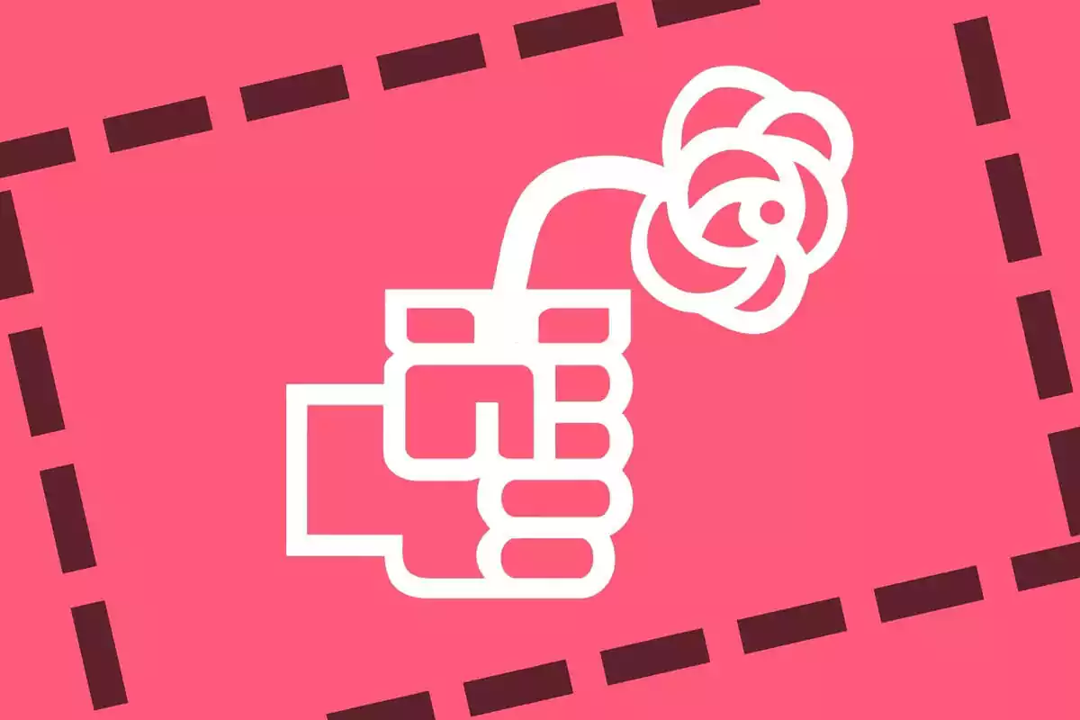 Imagen de la rosa del logotipo del PSOE mustia
