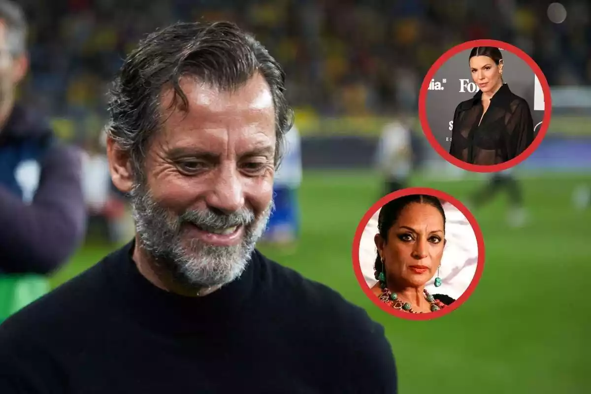 Quique Sánchez Flores con un círculo con Laura Matamoros y otro con Lola Flores