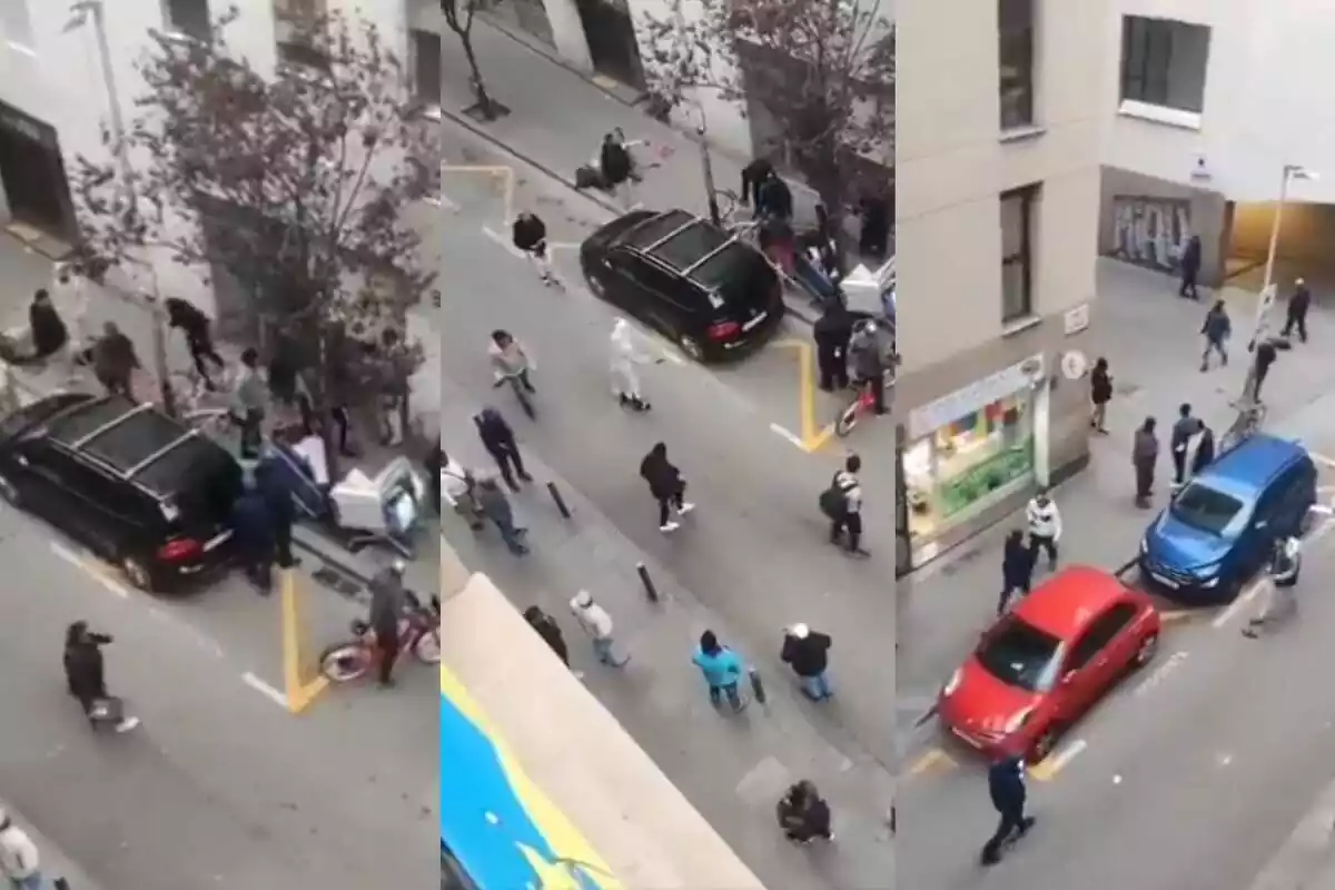 Montaje con imágenes de vídeo de pelea en la calle