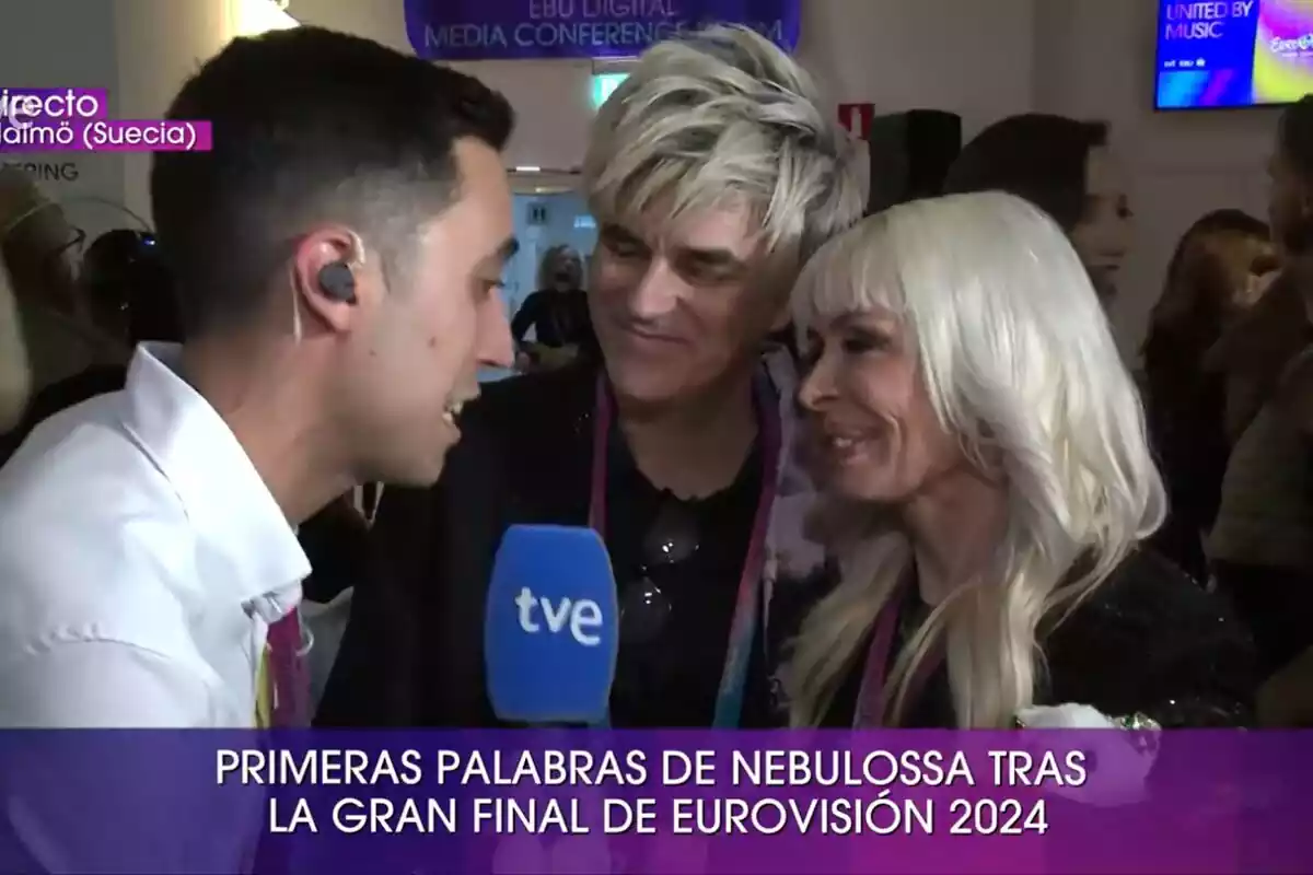 Captura de Nebulossa en sus primeras declaraciones tras Eurovisión