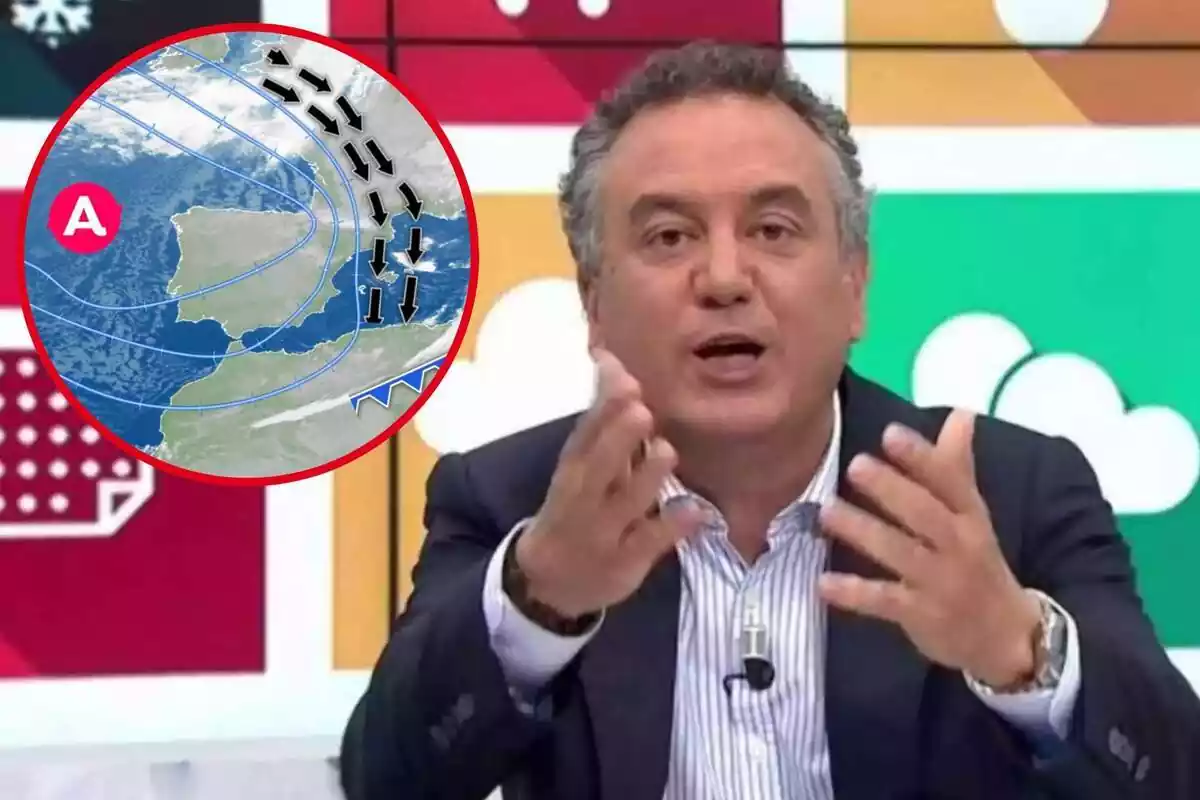 Roberto Brasero con una imagen destacada de un mapa con un anticiclón