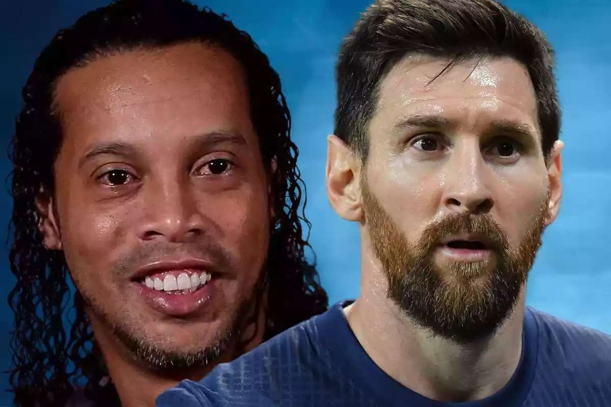 Montaje de Ronaldinho con Messi