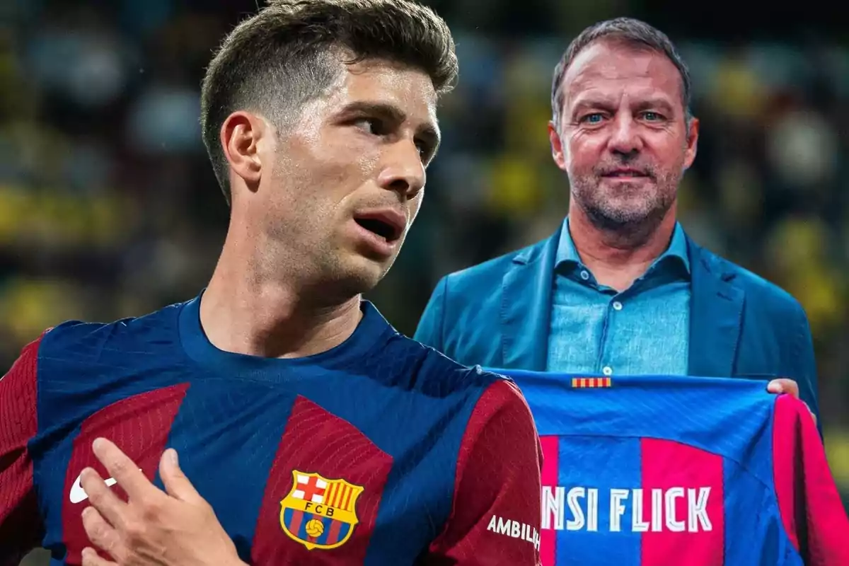 Sergi Roberto y Hansi Flick posando en una imagen conjunta Sergi Roberto y Hansi Flick posando en una imagen conjunta