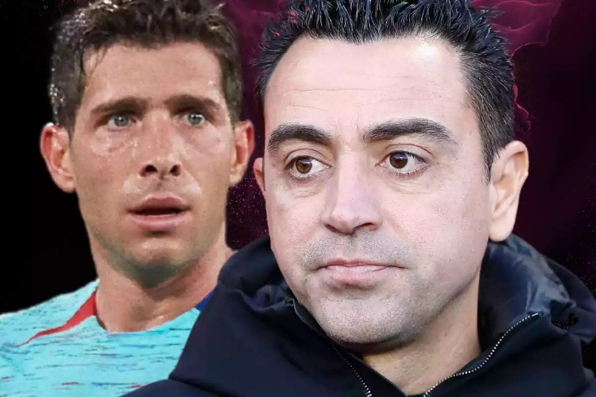 Montaje de Xavi Hernández con Sergi Roberto