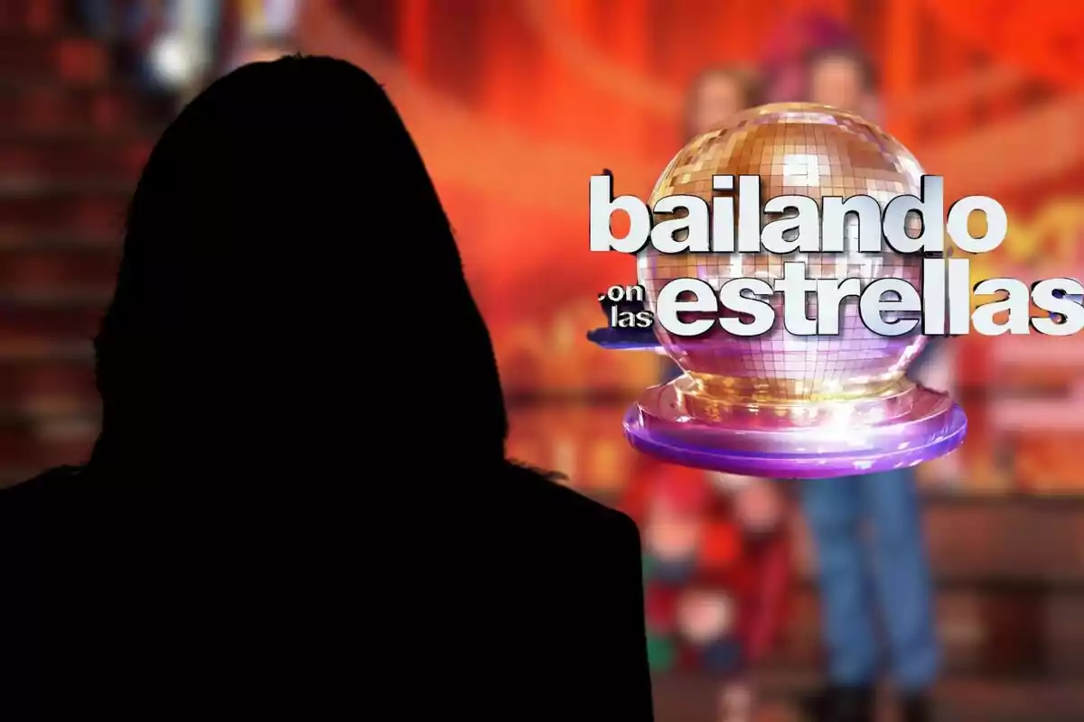 Silueta de Bárbara Rey frente al logo del programa Bailando con las estrellas sobre un fondo colorido