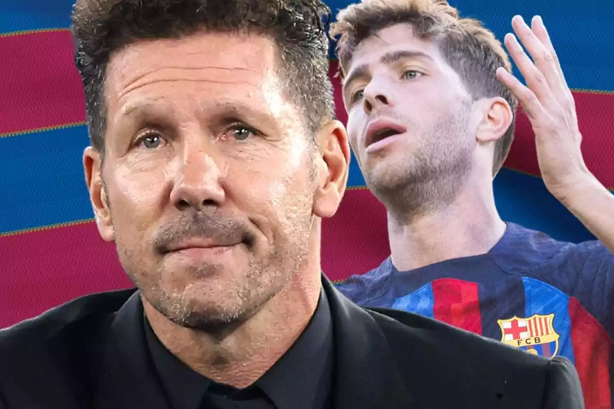 Simeone y Sergi Roberto se lamentan sobre un fondo de color azulgrana