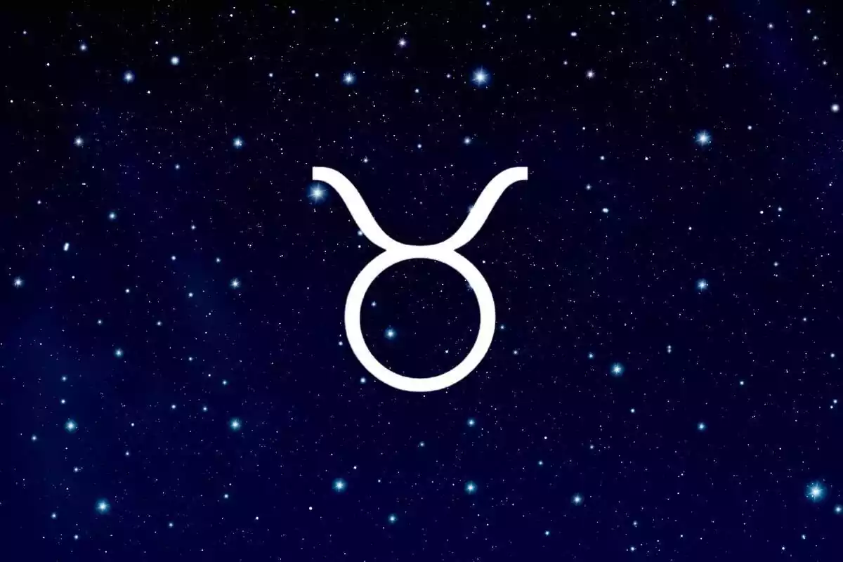 Signo del zodíaco Tauro con un cielo con estrellas de fondo