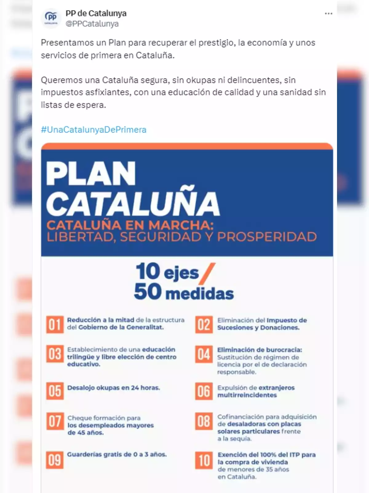 Tuit del PP Catalunya contra la okupación Tuit del PP Catalunya contra la okupación