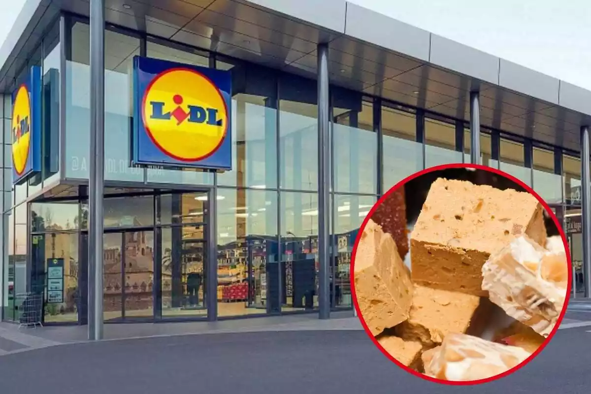 Establecimiento de Lidl con una imagen de turrones