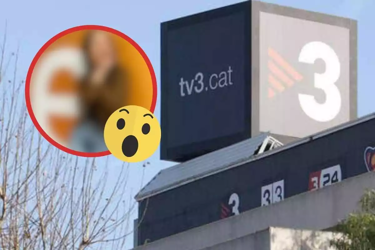 TV3 cat y una imagen borrosa con un emoji con cara de sorpresa