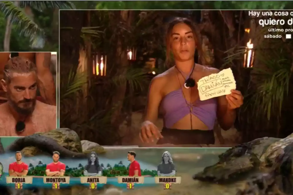 Anita nominando a Damián en 'Supervivientes' Anita nominando a Damián en 'Supervivientes'
