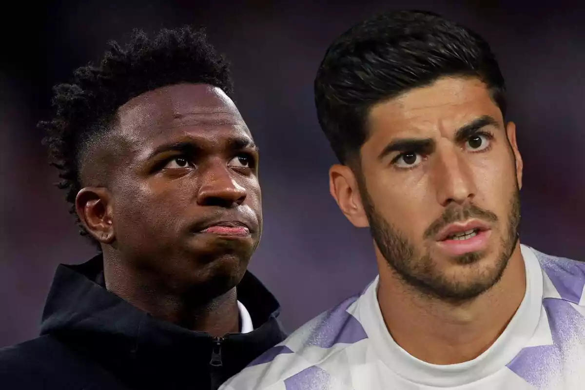 Vinicius Junior cara primer plano Marco Asensio primer plano cara incredulidad